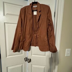 Hanifa Brown Linen Suit Classic Tailored Design